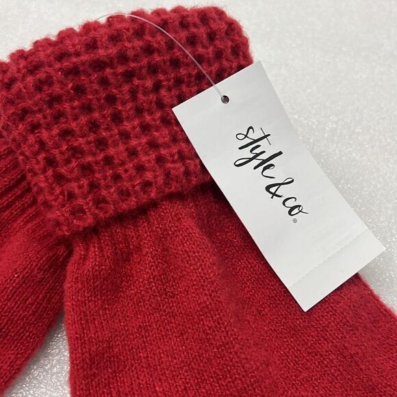 Style & Co Women's Waffle-Knit Shimmer Gloves, Created for Macy's - Picture 4 of 10